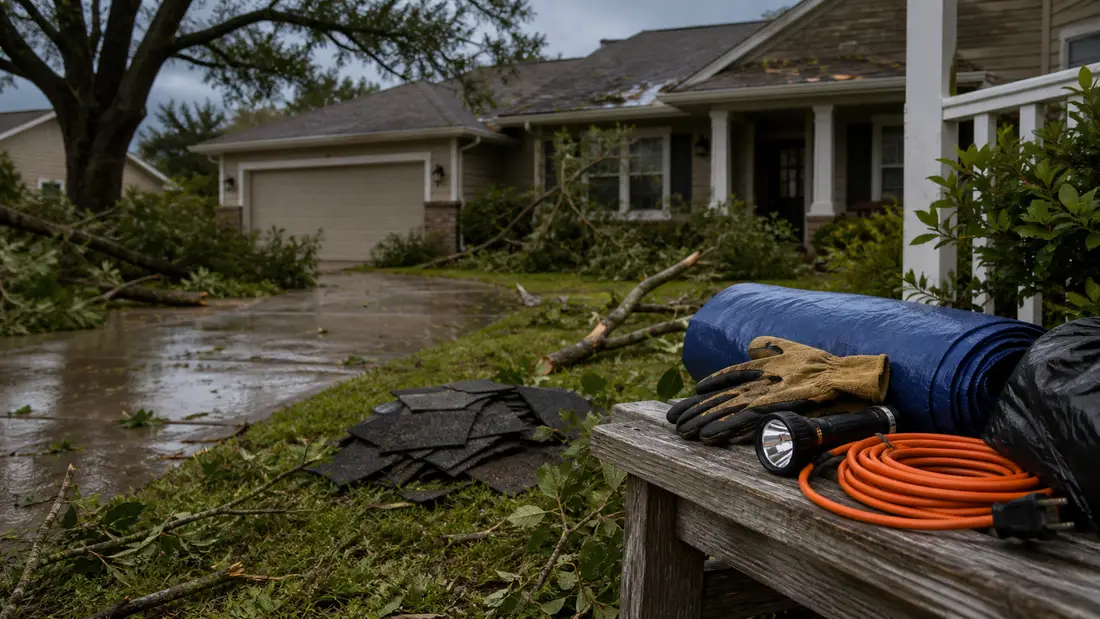 Storm damage severe weather preparedness visual.